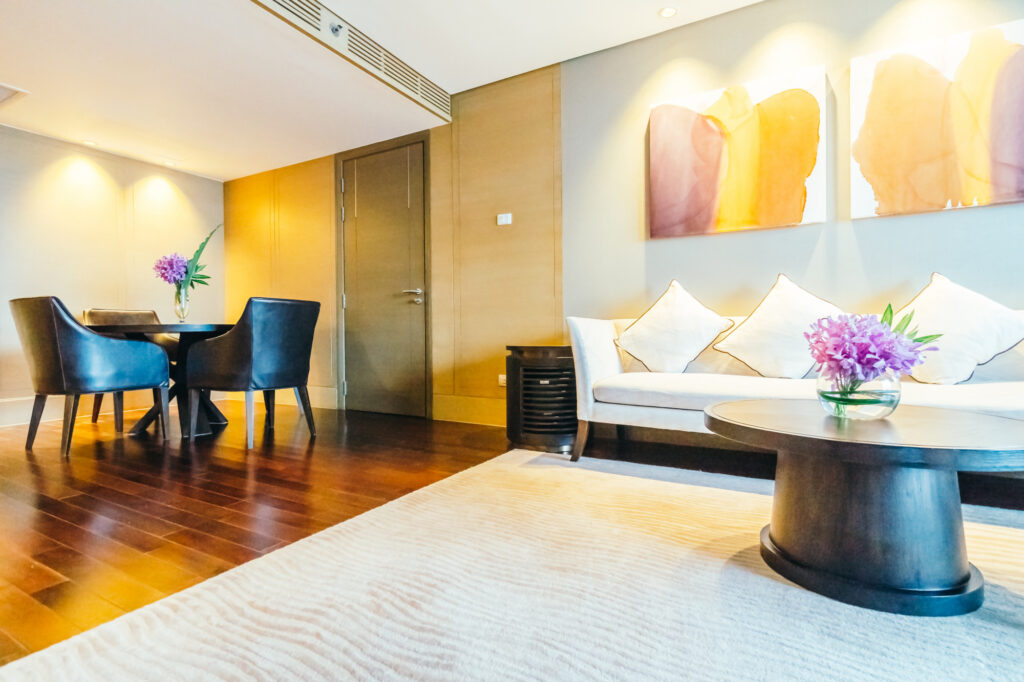 Salon d’un appartement en LMNP bénéficiant de la fiscalité LMNP