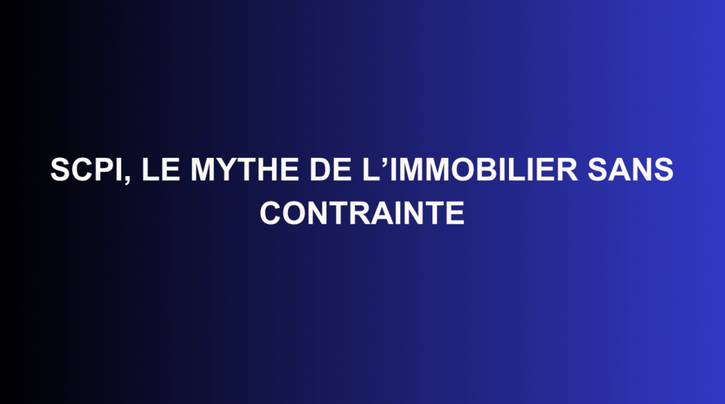 titre scpi mythe de l'immobilier sans contrainte